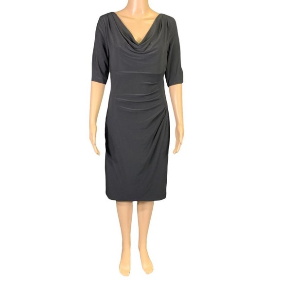 Ralph Lauren Dresses & Skirts - Ralph Lauren Womens Drape Neck Sheath Dress Black Size 8 EUC Like New